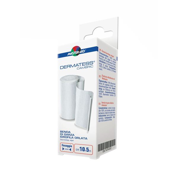 Dermatess Cambric hemmed gauze bandage 10 cm x 5 m
