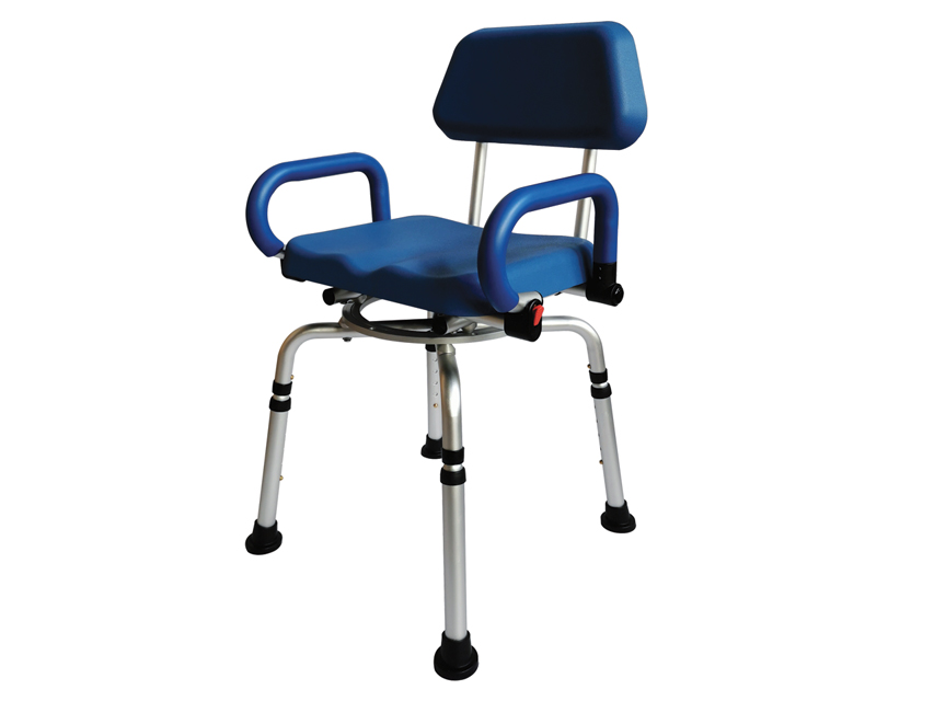 SWIVEL SHOWER CHAIR with PU backrest and armrests capacity 136 kg