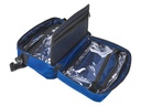 Empty blue FIRST AID BAG
