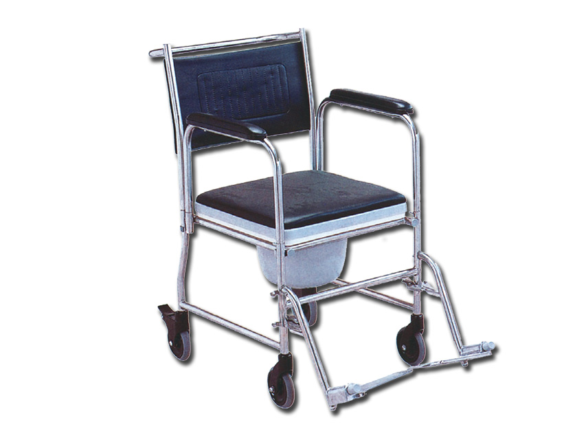 chrome-plated commode wheelchair