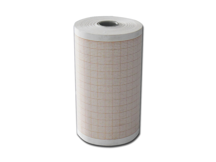 ECG thermal paper 80x25 mmxm orange grid roll