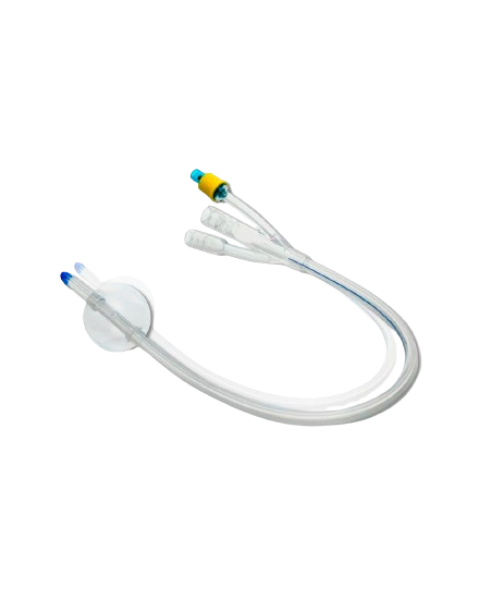 Pure silicone foley catheter 3-way radiopaque line ch 16
