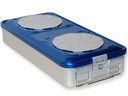 CONTAINER WITH VALVE large h100 mm blue perforated