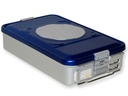 CONTAINER WITH VALVE medium h100 mm blue perforated