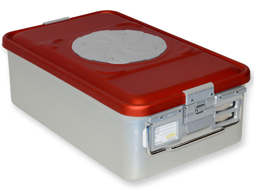 CONTAINER WITH VALVE medium h150 mm red