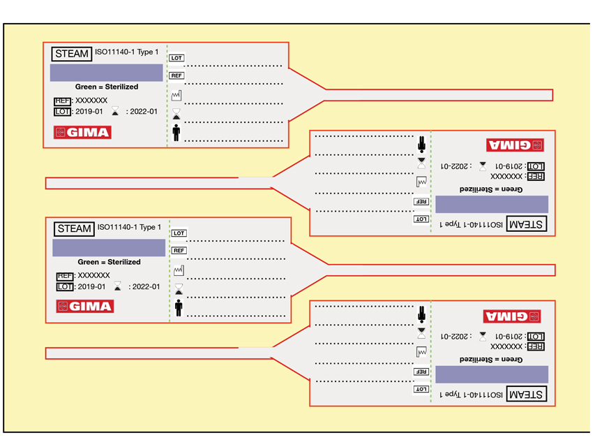 SELF-ADHESIVE LABEL FOR SEALING CONTAINER WITH PIN