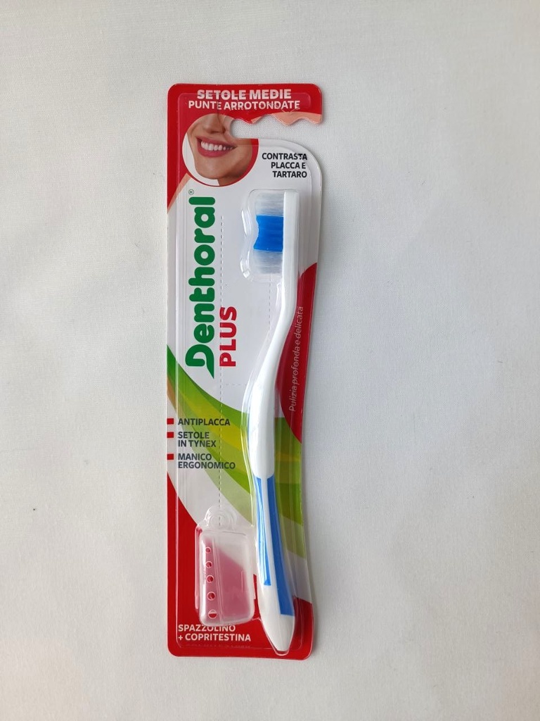 Toothbrush plus with bristle cover medium bristles