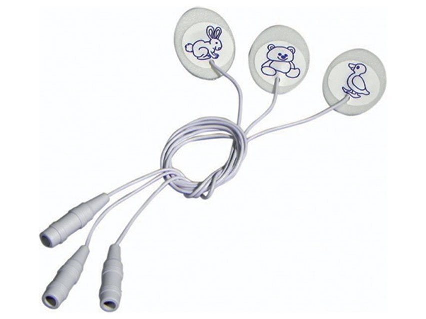 MONOUSED FOAM ELECTROPHRODES 23-30 mm oval with 35 cm cable - paediatric