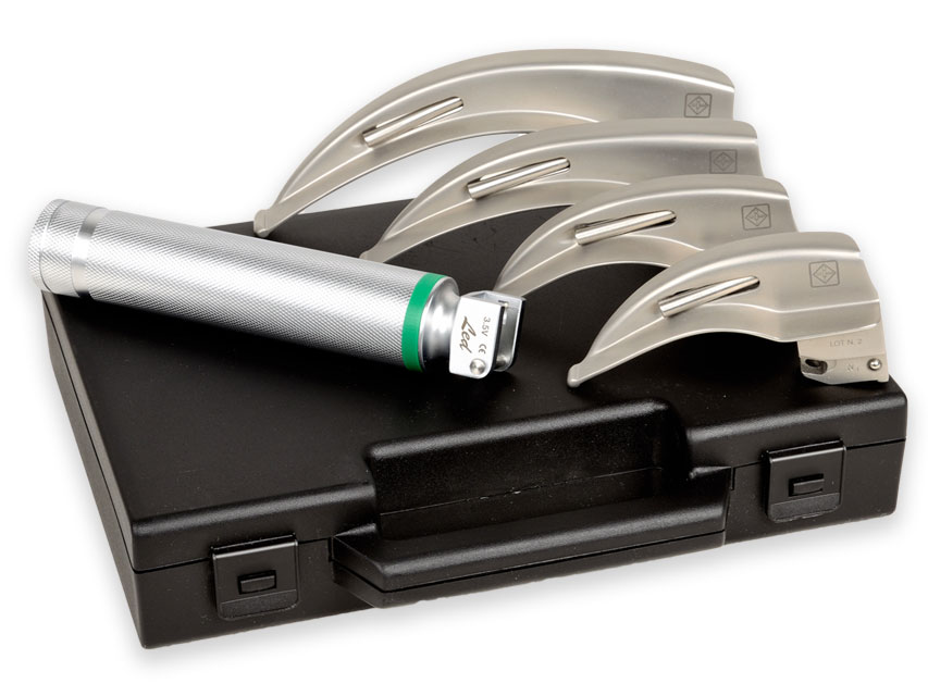 GIMA GREEN" LARYNGEAL SET F.O. LED 4 BLADES MC-INT 1-2-3-4 - 3,5V