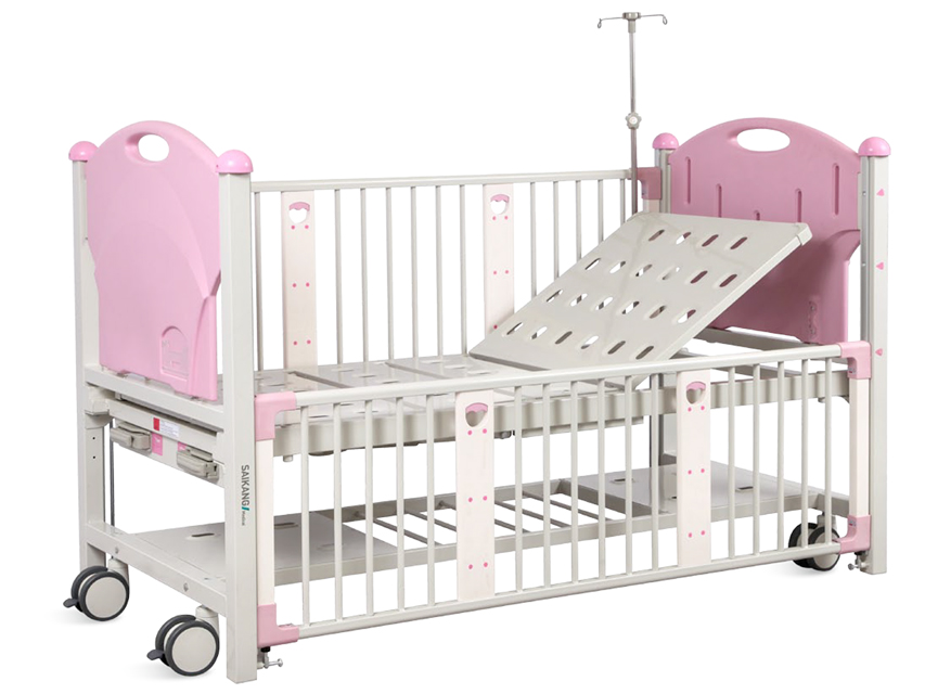 PEDIATRIC CRIB - 2 cranks - pink