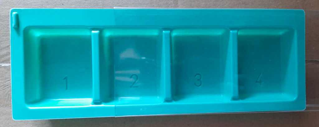 Drug dispenser 4 decomp. large w/lid

