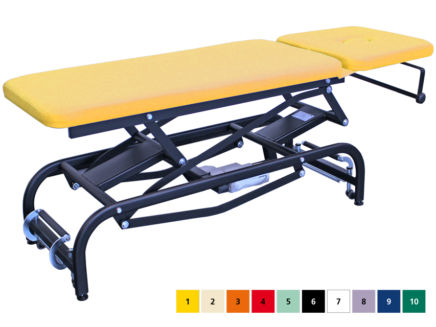 KING VARIABLE HEIGHT VISITING BED with hole - black frame - colour of your choice