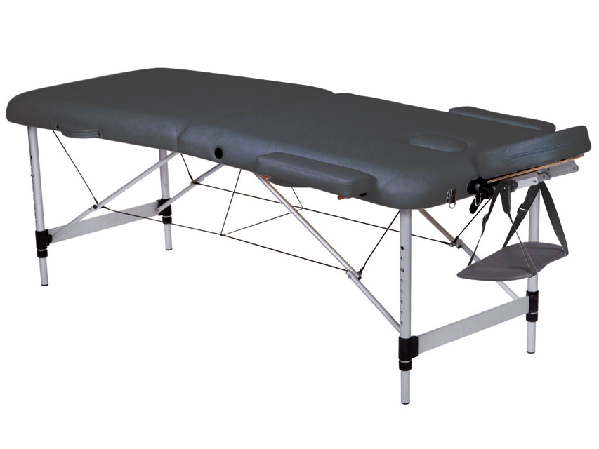 2 SECTION ALUMINIUM MASSAGE BED - black