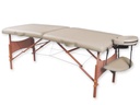 2 SECTIONED WOOD MASSAGE BED - cream