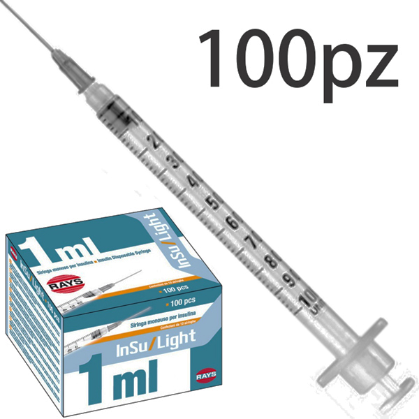 Syringe cc 1 with needle g30 insulin - safety system
