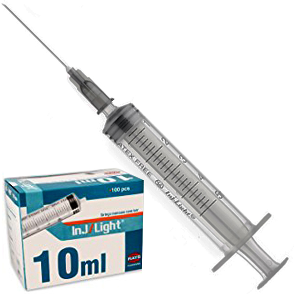 Syringe cc 10 with g21 needle and safety device