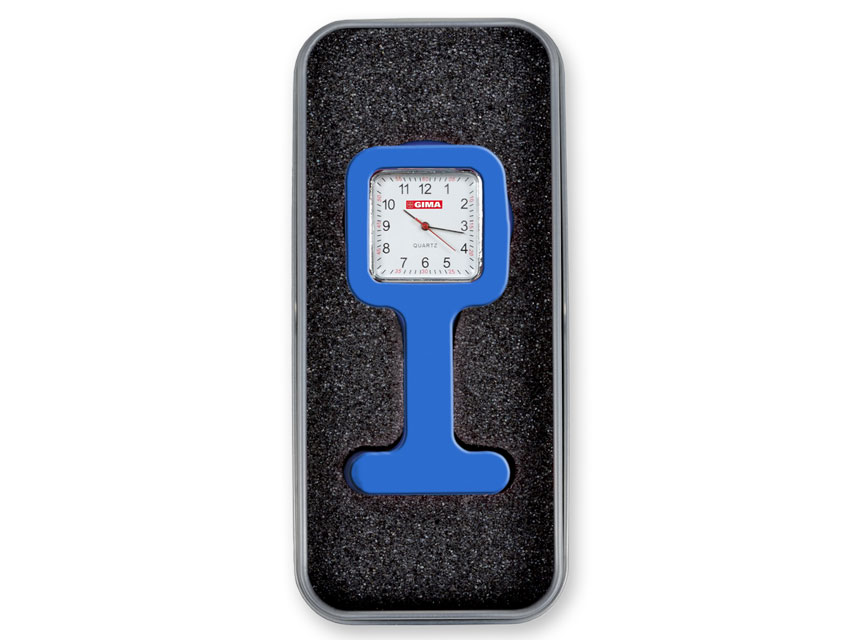 NURSING CLOCK with aluminium box - square - blue