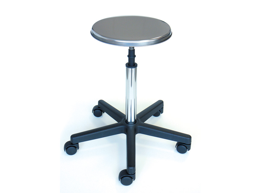 STOOL - stainless steel seat with wheels