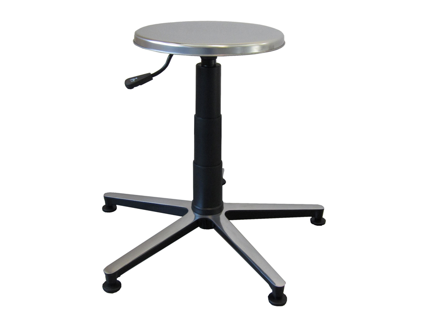 STOOL - stainless steel seat, aluminium base with feet