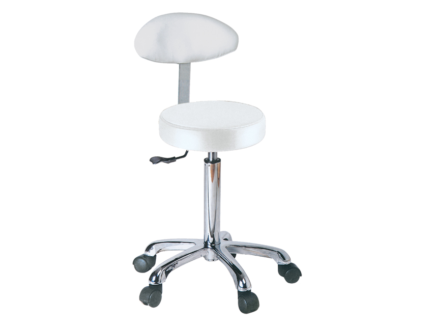STOOL with backrest - white