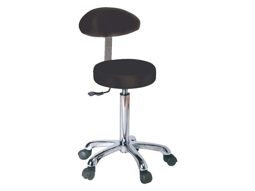 STOOL with backrest - black