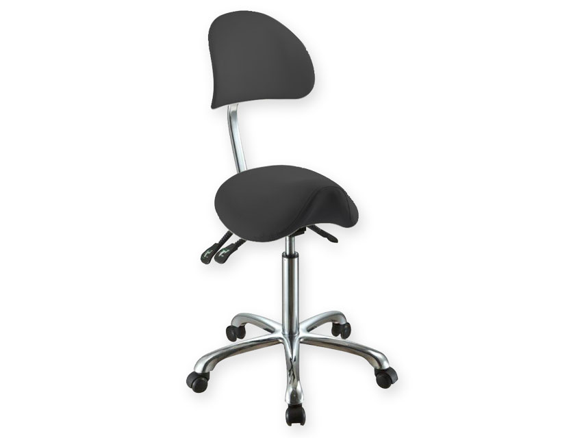 ERGO STOOL with backrest - black