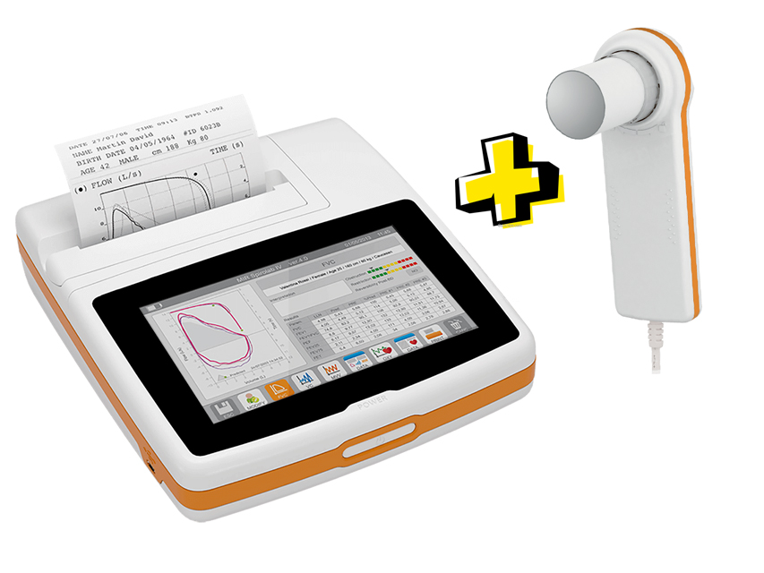 SPIROLAB PLUS SPIROMETER with Minispir, 7" touchscreen, printer and software