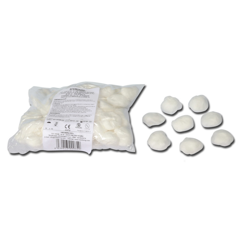Sterile 40 mm diameter gauze pad without barium wire
