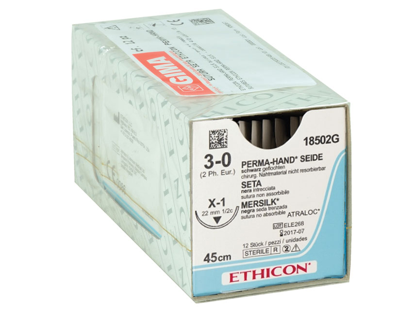Ethicon Perma-hand silk suture - 3/0 needle 22 mm
