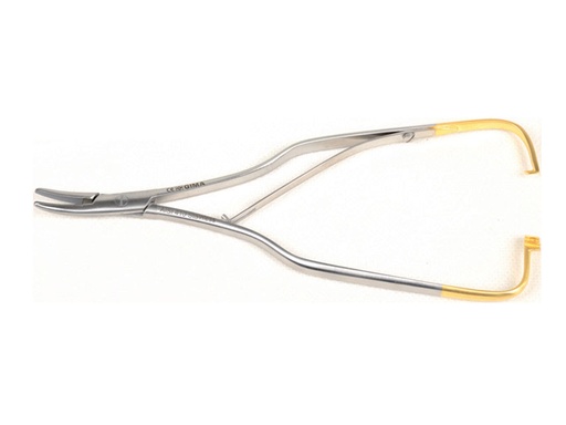 [38611] C.T. ARRUGA NEEDLE HOLDER - curved - 16 cm - smooth points