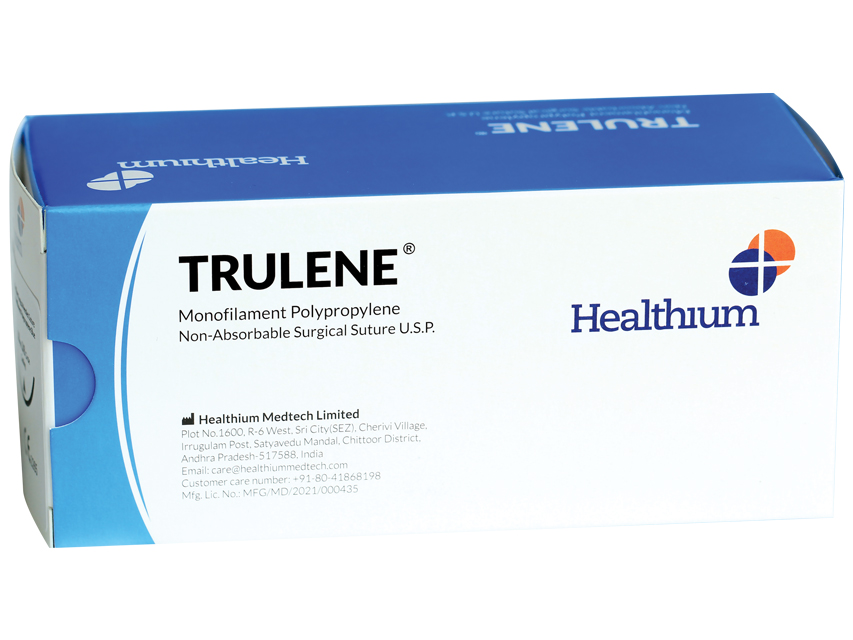 [22877] NON-ASSOCIATED SUTURE TRULENE gauge 4/0, 3/8 bend, 19 mm needle - 45 cm - blue
