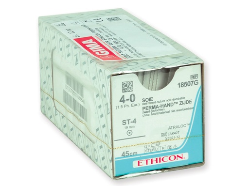 [GM-31490] ETHICON PERMA-HAND SILK SUTURE - 4/0 needle 19 mm - straight