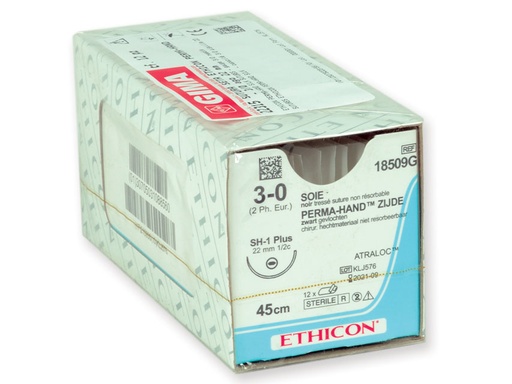 [GM-31492] ETHICON PERMA-HAND SILK SUTURE - 3/0 needle 22 mm