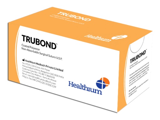 [GM-31494] NON-ASSISTED SUTURE TRUBOND gauge 1, bend 1/,2 needle 50 mm - 100 cm - green