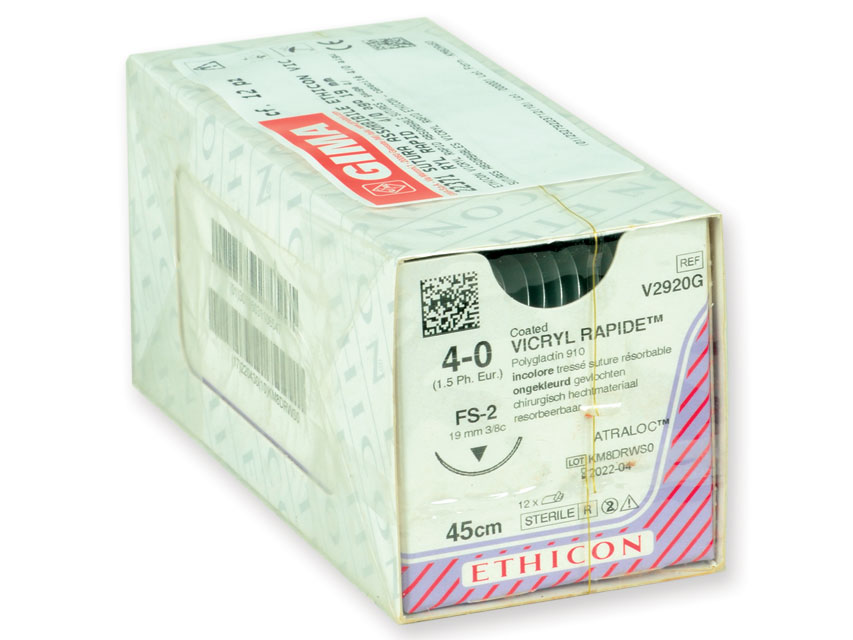 [22371] ETHICON VICRYL RAPID ABSORBABLE SUTURE - 4/0 needle 19 mm