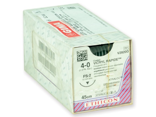 [GM-31525] ETHICON VICRYL RAPID ABSORBABLE SUTURE - 4/0 needle 19 mm