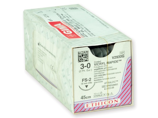 [GM-31529] ETHICON VICRYL RAPID ABSORBABLE SUTURE - 3/0 needle 19 mm