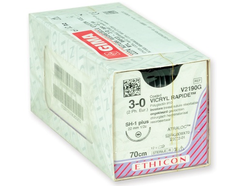 [22374] ETHICON VICRYL RAPID ABSORBABLE SUTURE - 3/0 needle 22 mm