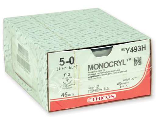 [22350] ETHICON MONOCRYL ABSORBABLE SUTURE - 5/0 needle 13 mm