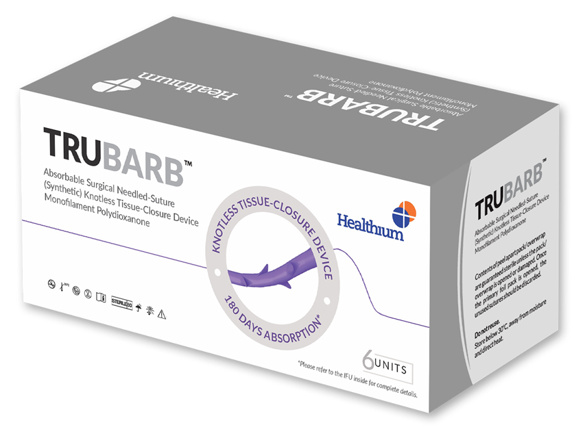 [22891] SUTURE ASS. TRUBARB gauge 0, bend 1/2, needle 37mm - 45cm - purple