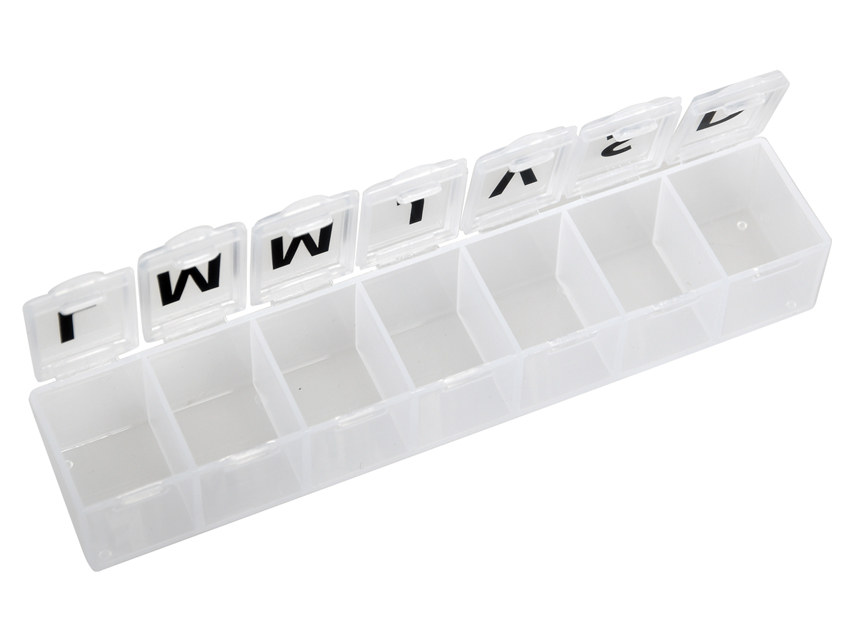 [25831] WEEKLY PILL RACK - white - blister - fra/spa/rhino