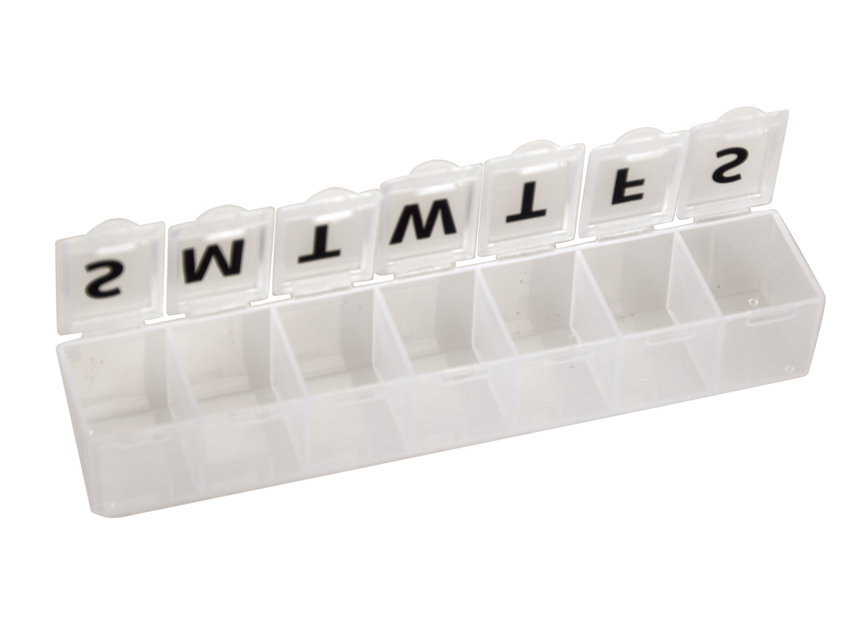 [25830] WEEKLY PILL RACK - white - blister - English