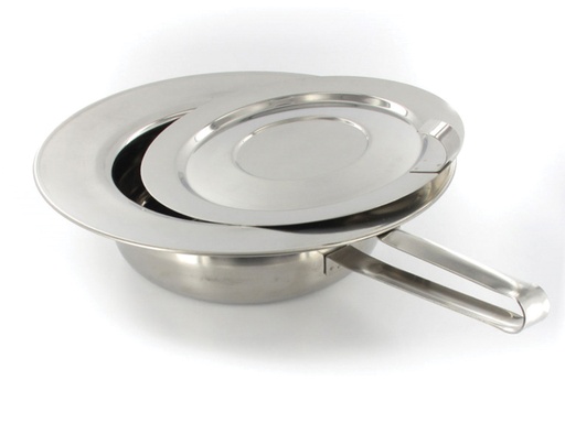 [26573] STAINLESS STEEL PAN WITH LID - 320 x 85 mm - with handle