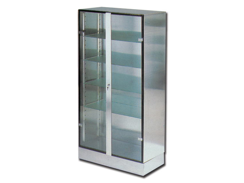 [27918] STAINLESS STEEL AND GLASS CABINET