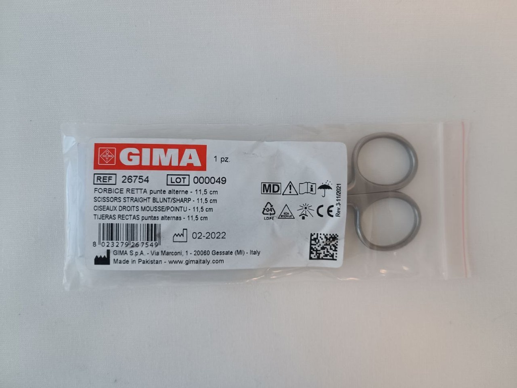 [IGP04020] Straight scissors with alternate tips 11.5 cm