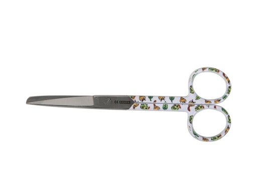 [20534] STAINLESS STEEL SCISSORS RECTANGED ALTERNAL POINTS - caterpillar pattern - 14 cm