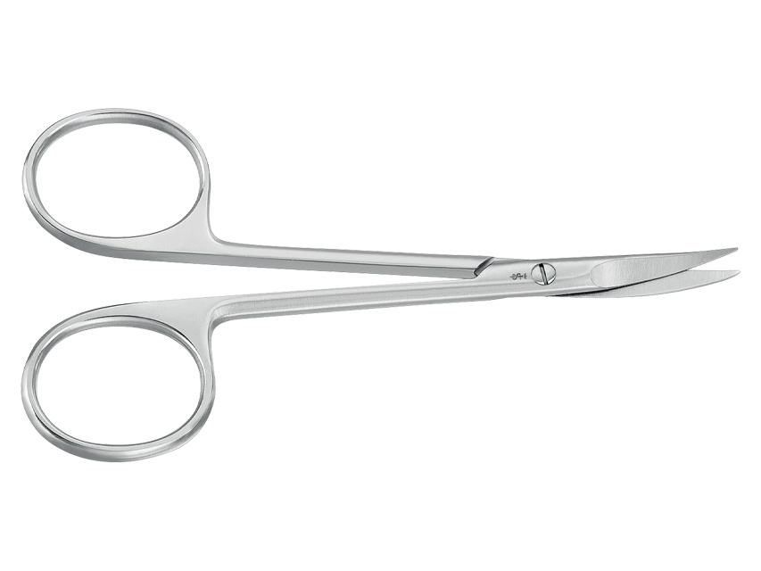 [39102] AESCULAP IRIDECTOMY SCISSORS AND LEGATURES - curved - acute tips - 11 cm - BC111R