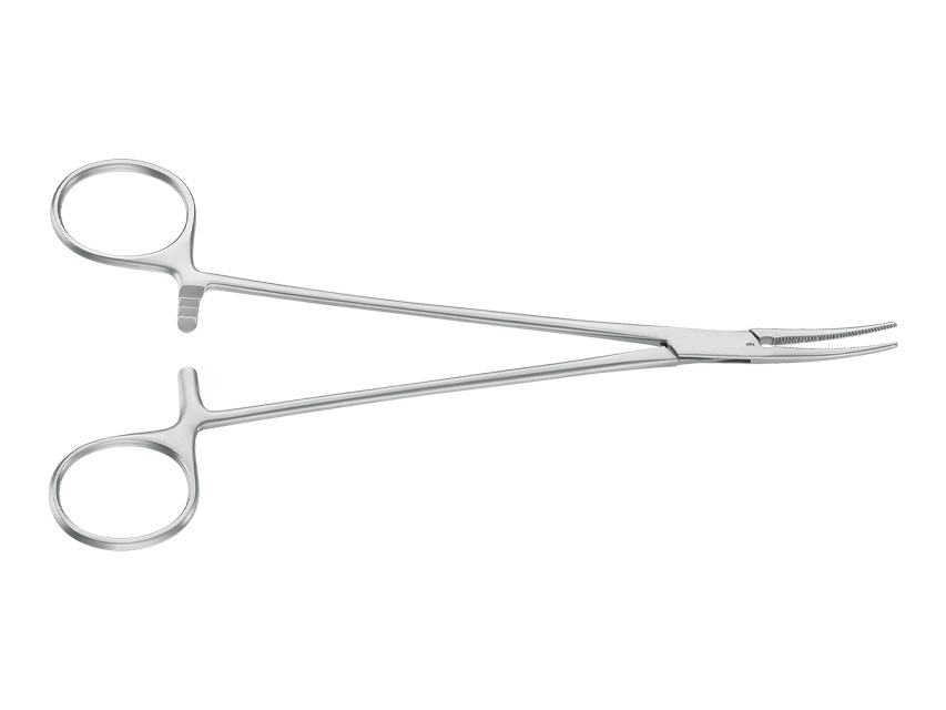 [39210] HALSTED EMOSTATIC PLIPPER AESCULAP - curved - blunt tips - 18,5 cm - BH203R