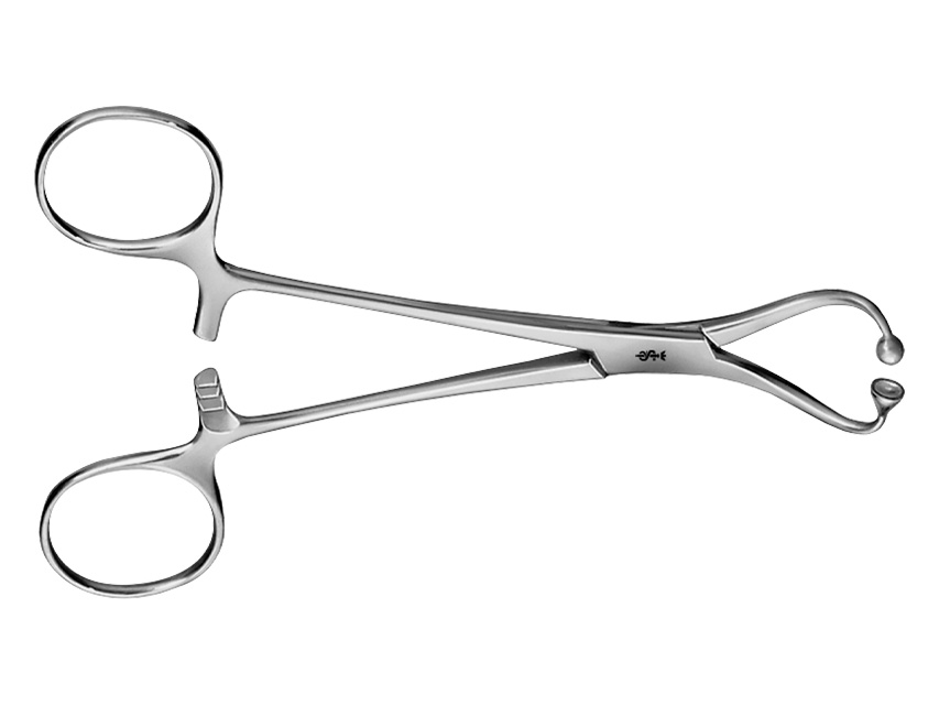 [39255] AESCULAP FIXING PLIERS - curved - blunt points - 14 cm - BF464R