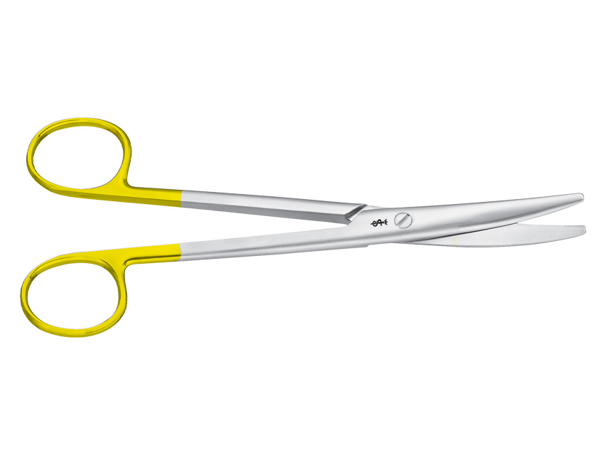 [39351] MAYO SOFT DUROTIP AESCULAP SCISSORS IN CT - curved - blunt points - 17 cm - BC243R